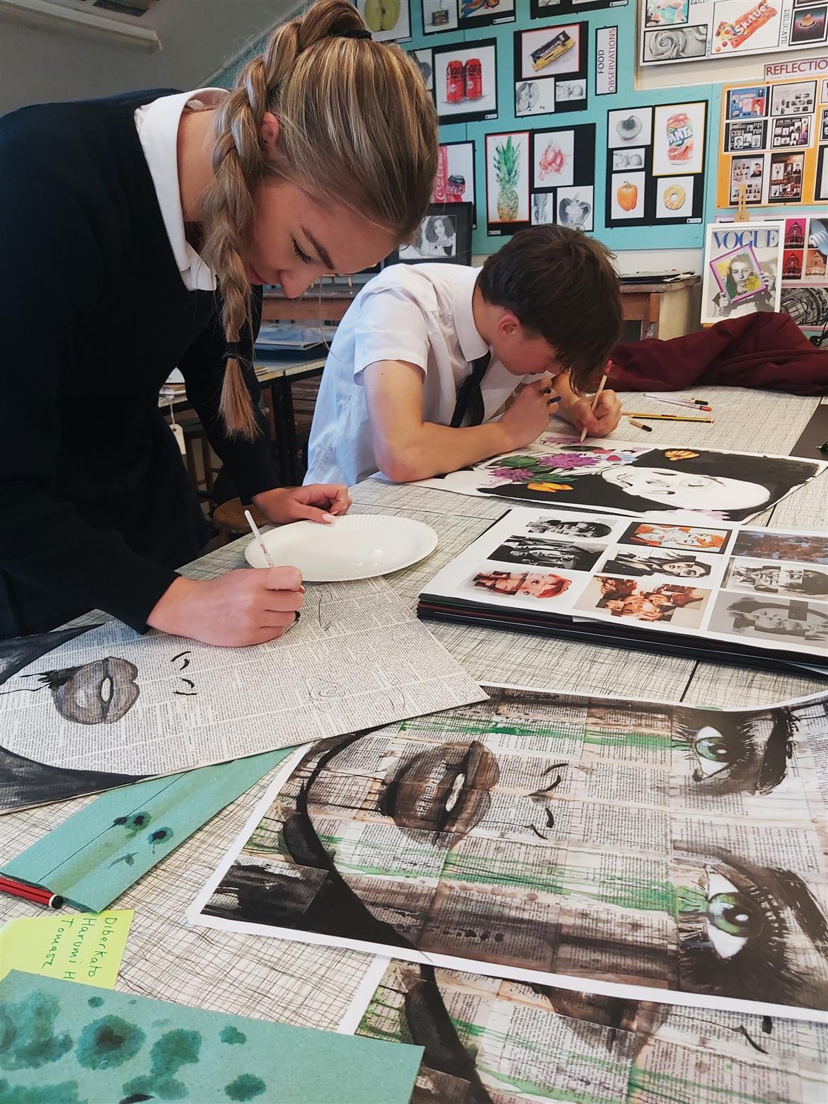 Year 11 Art students show resilience and commitment to their GCSE work