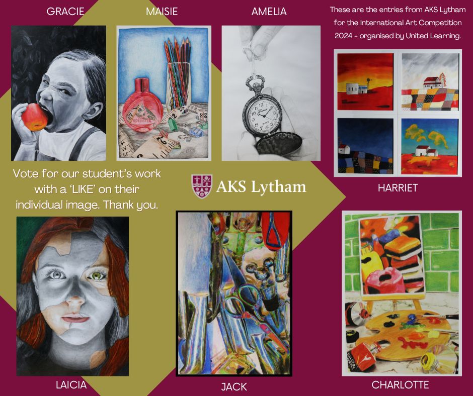 Vote now for our seven talented students entered in International Art Competition 2024