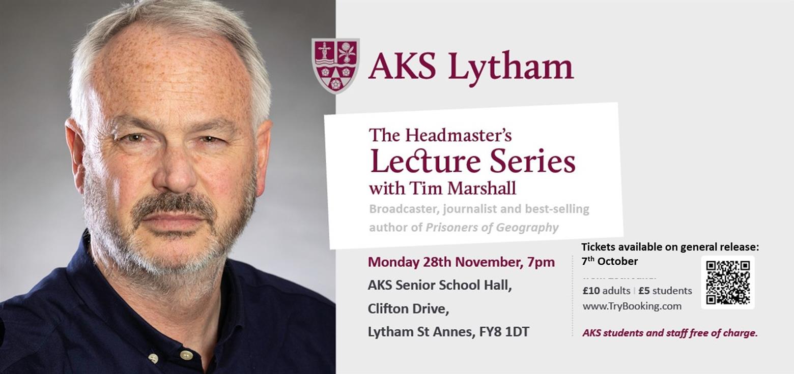 Headmaster's Lecture Series - Tim Marshall, 28th November