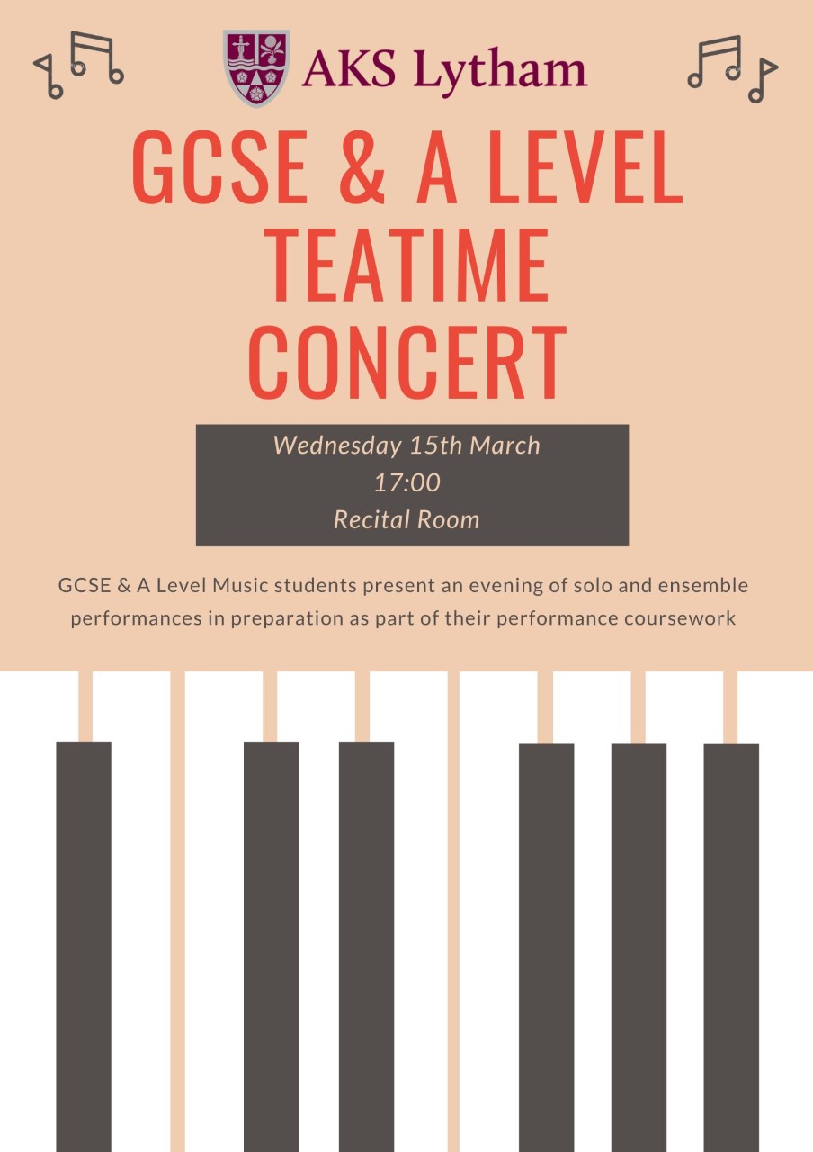 GCSE and A Level Music Teatime Concert