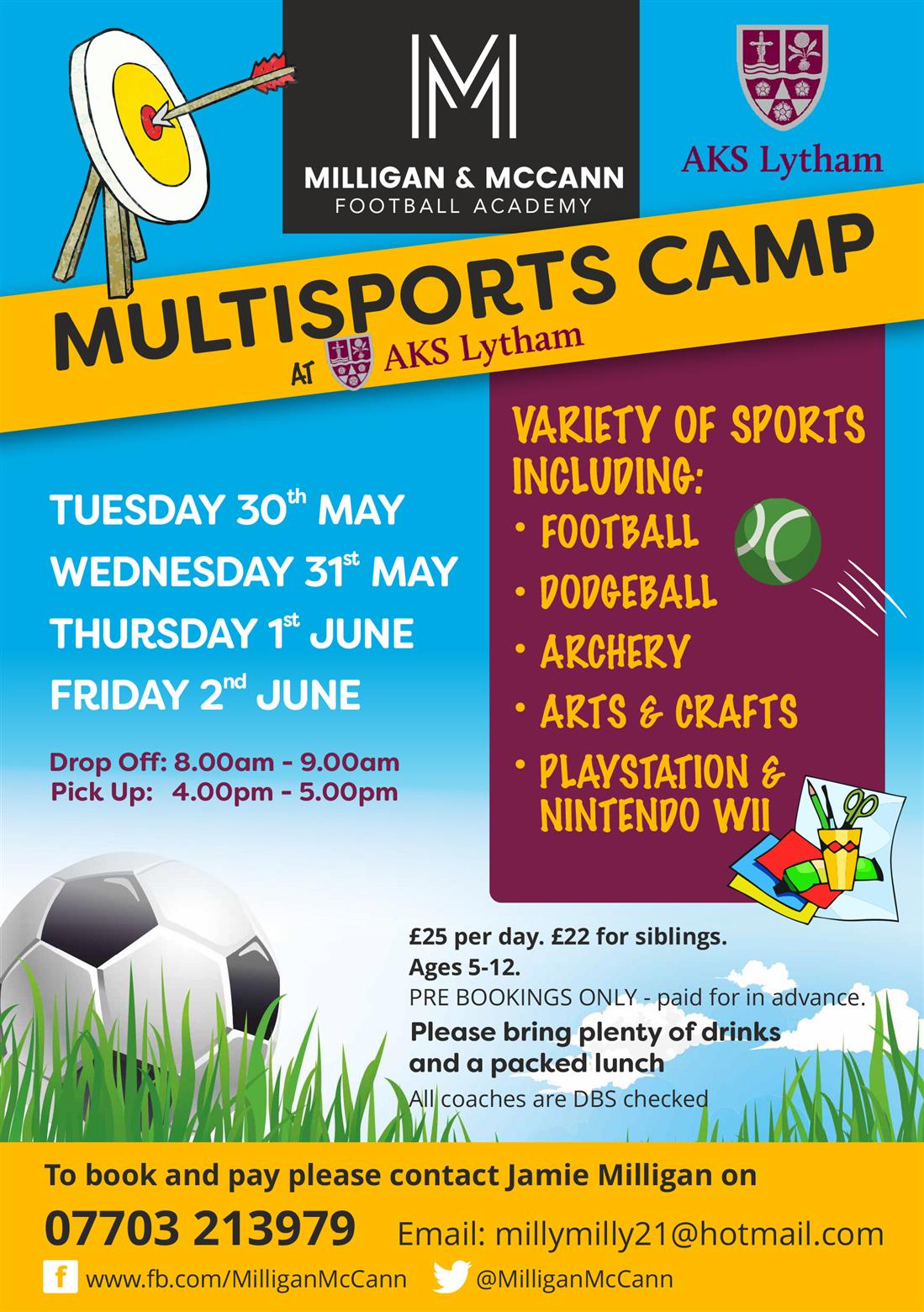 Milligan & McCann multisport camp - May half term