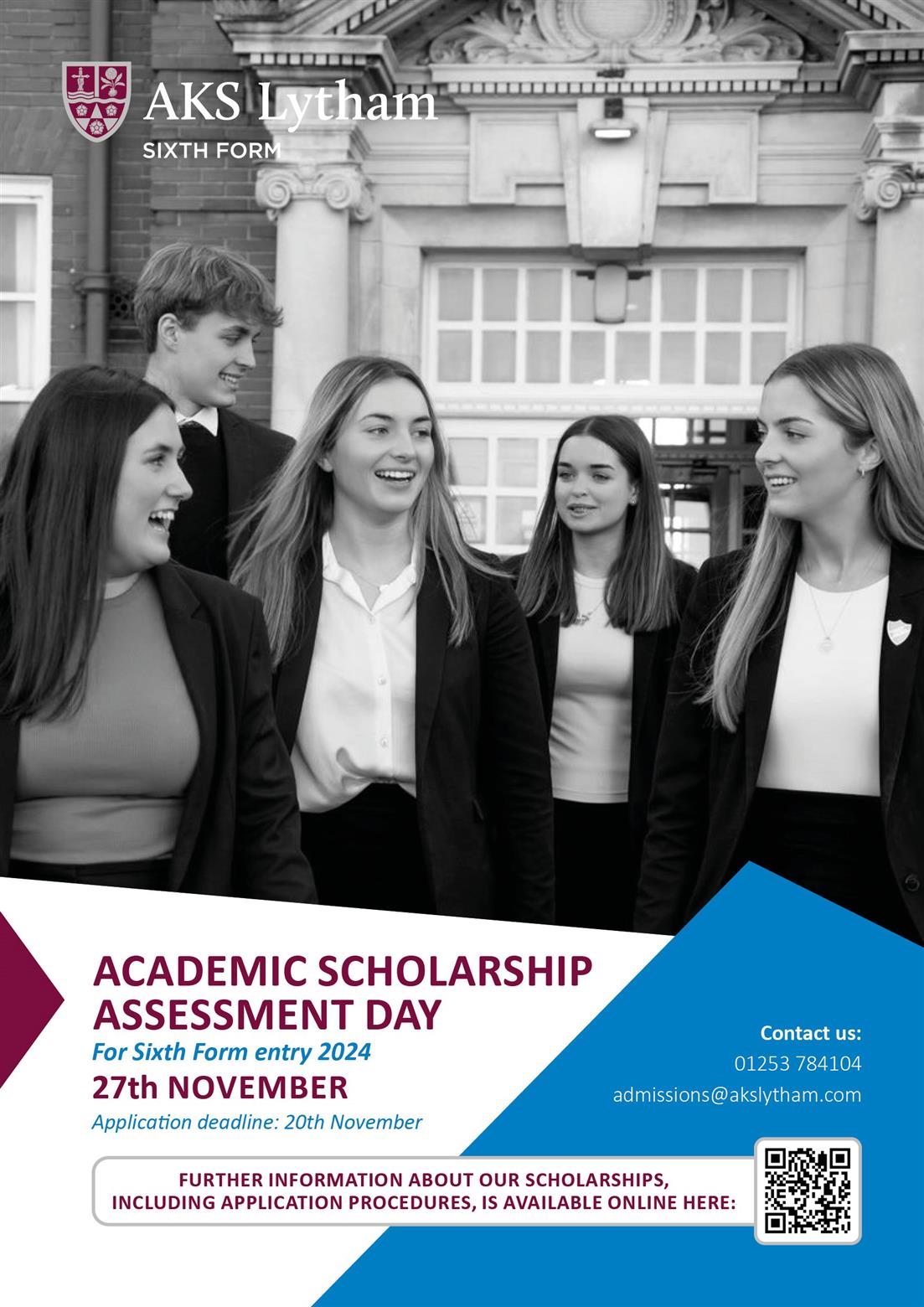 Sixth Form Academic Scholarship Assessment Afternoon - Monday 27th November