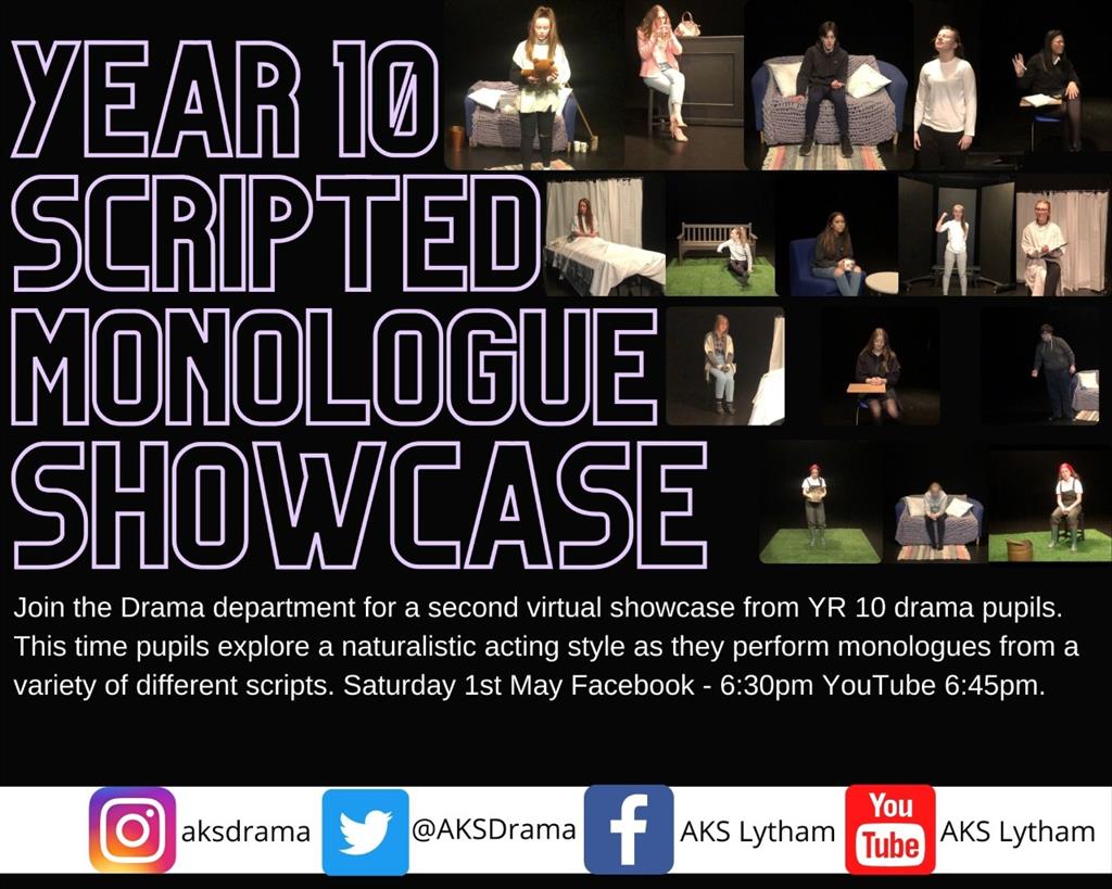 Year 10 Scripted Monologue Showcase - Saturday 1st May 2021