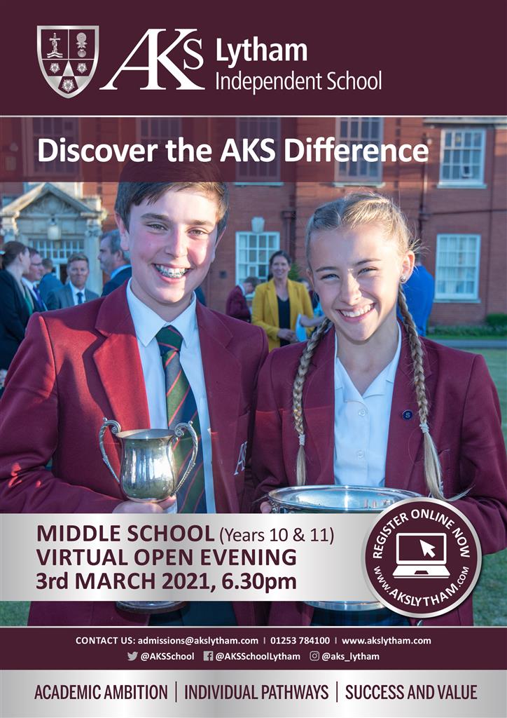 Middle School Virtual Open Evening - 3rd March