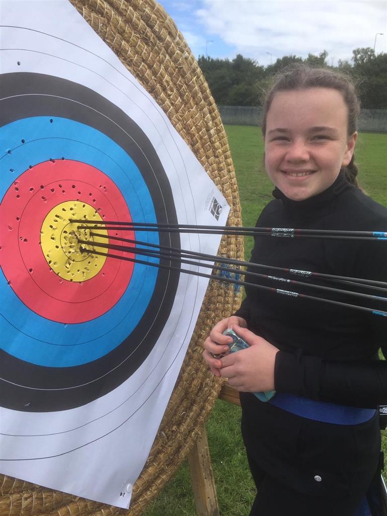 Evie on target again and raising money for charity