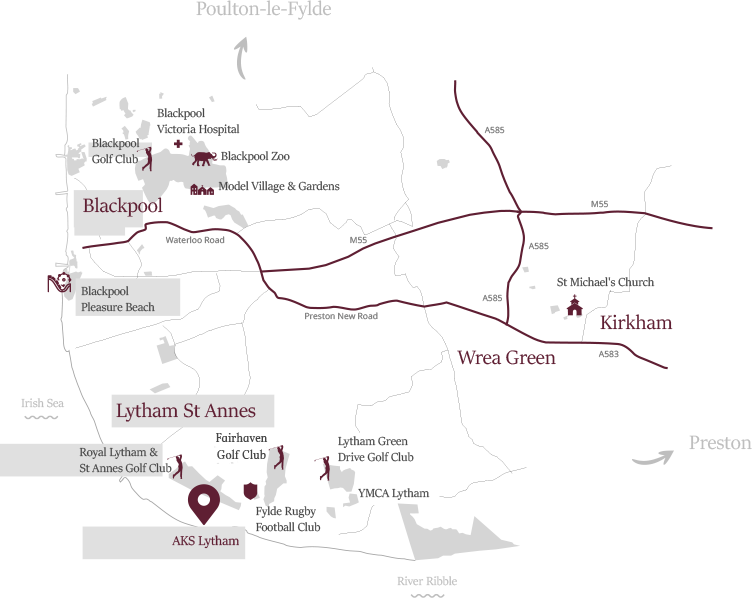 AKS Lytham Map